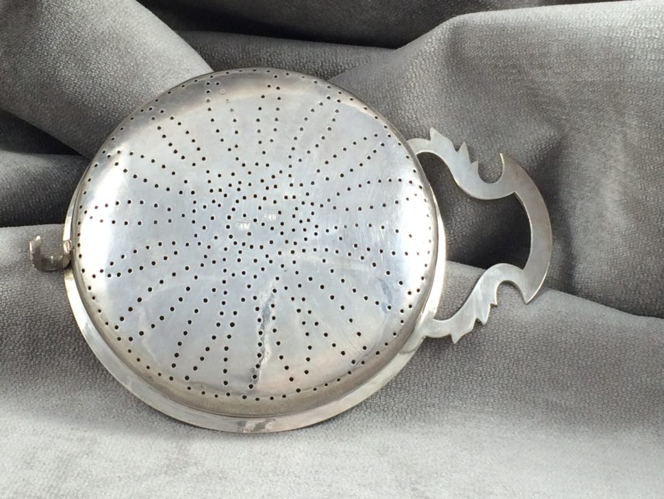 Bottom View of Antique Silver Punch Strainer