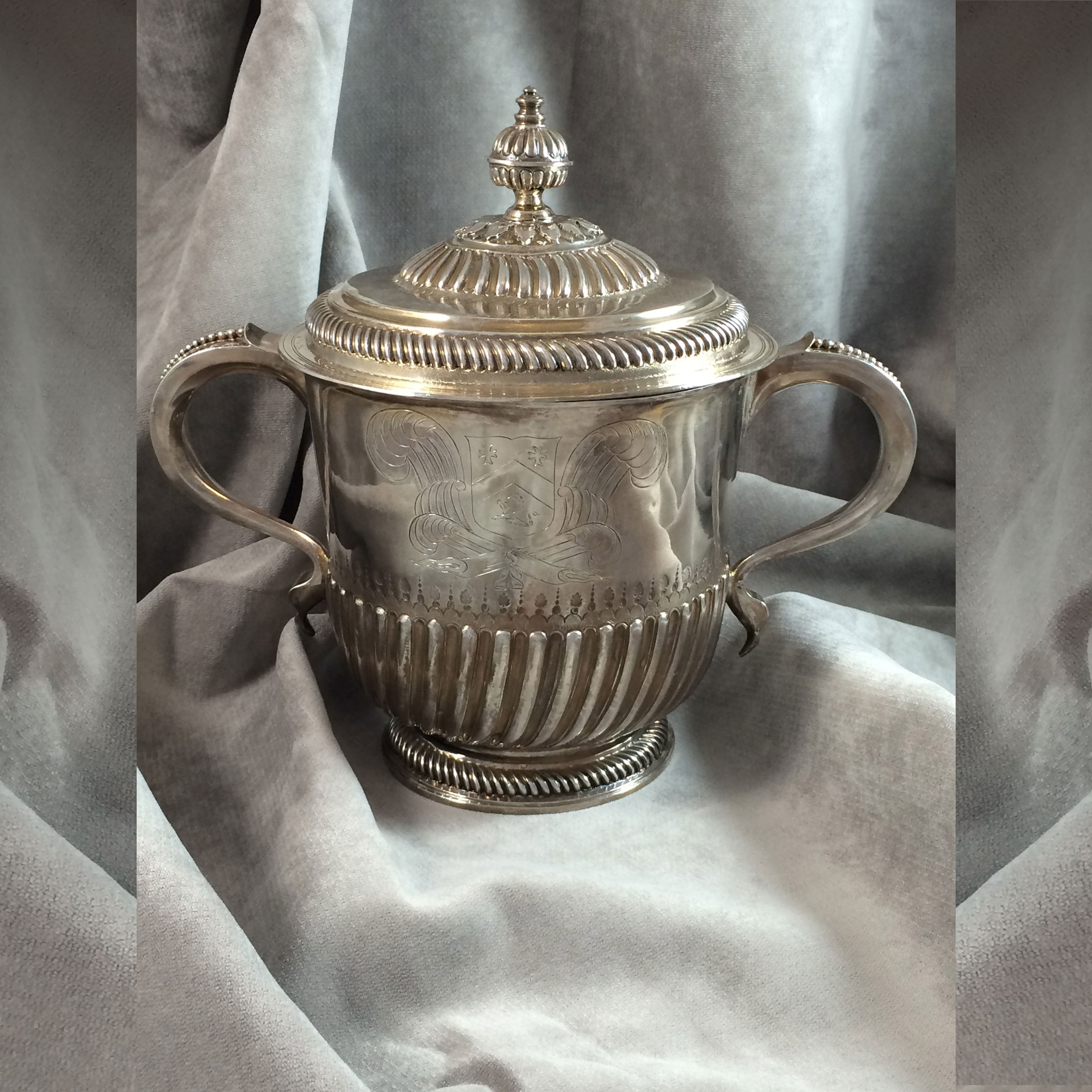 English 2-Handle Silver Cup - Full View